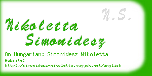 nikoletta simonidesz business card